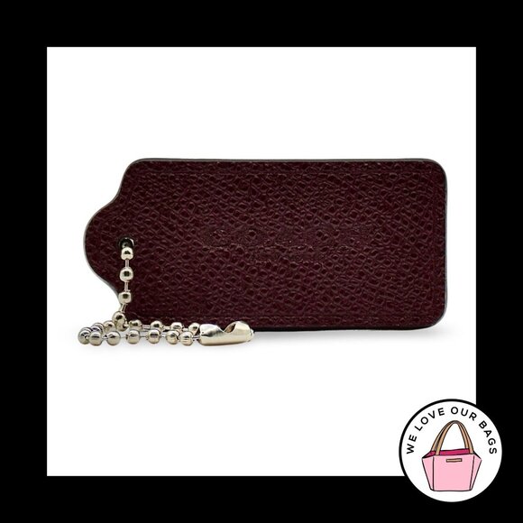 2.25" COACH NEW YORK Burgundy Crossgrain Leather Fob Bag Charm Keychain Hang Tag - Picture 1 of 1